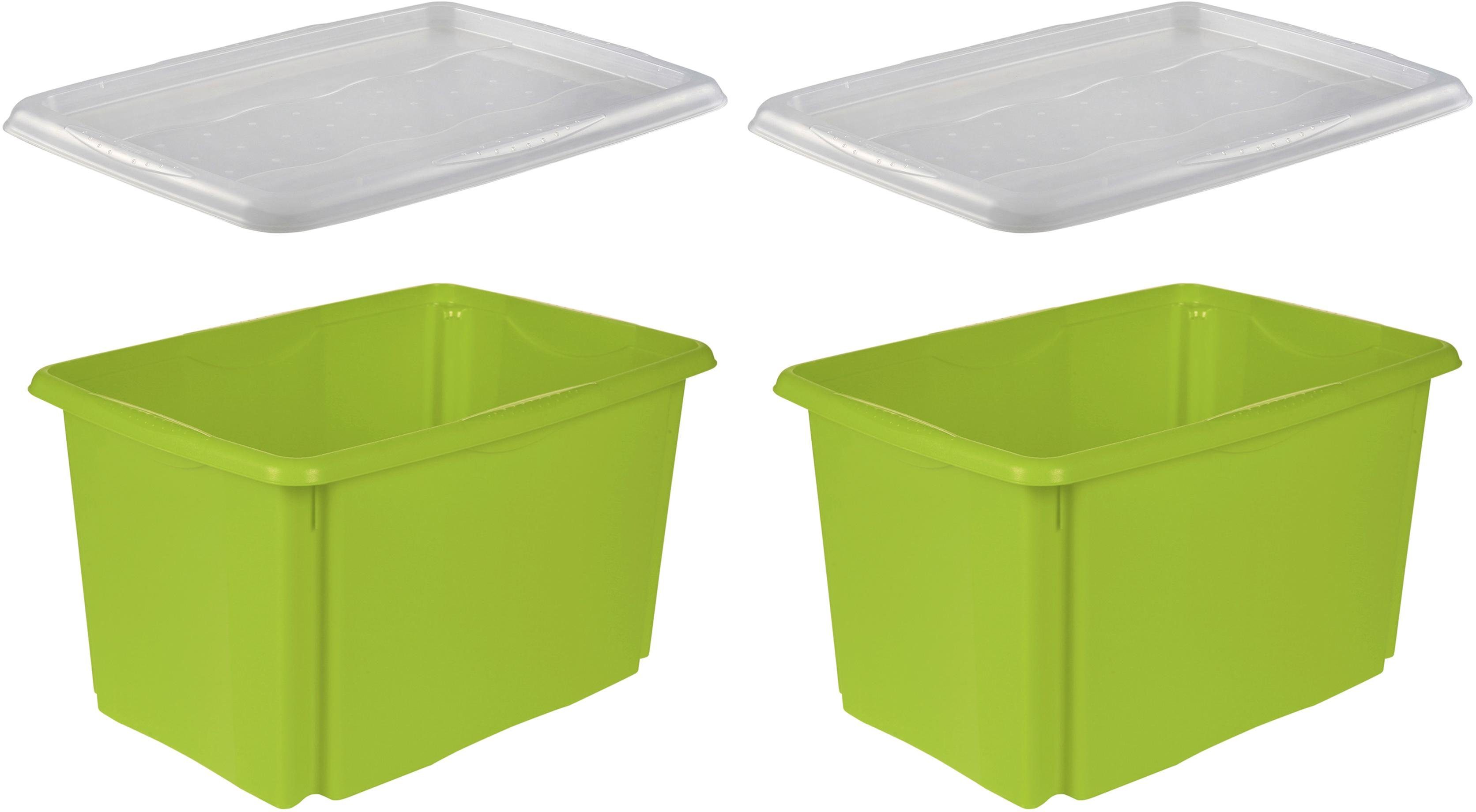 keeeper Aufbewahrungsbox emil (Set, 2 St), 45 L, mit Deckel, hochwertiger Kunststoff