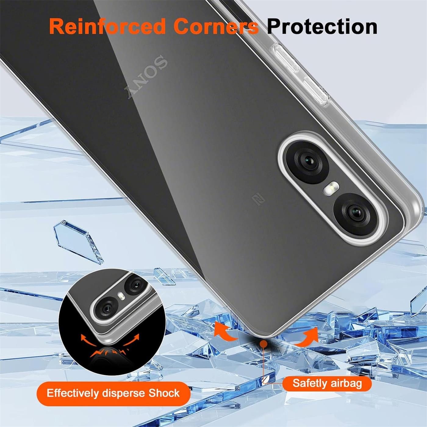 CoolGadget Handyhülle Silikon Handy Hülle Slim für Sony Xperia 10 VI 6,1 Zoll, dünne TPU Schutzhülle Case in transparent / durchsichtig