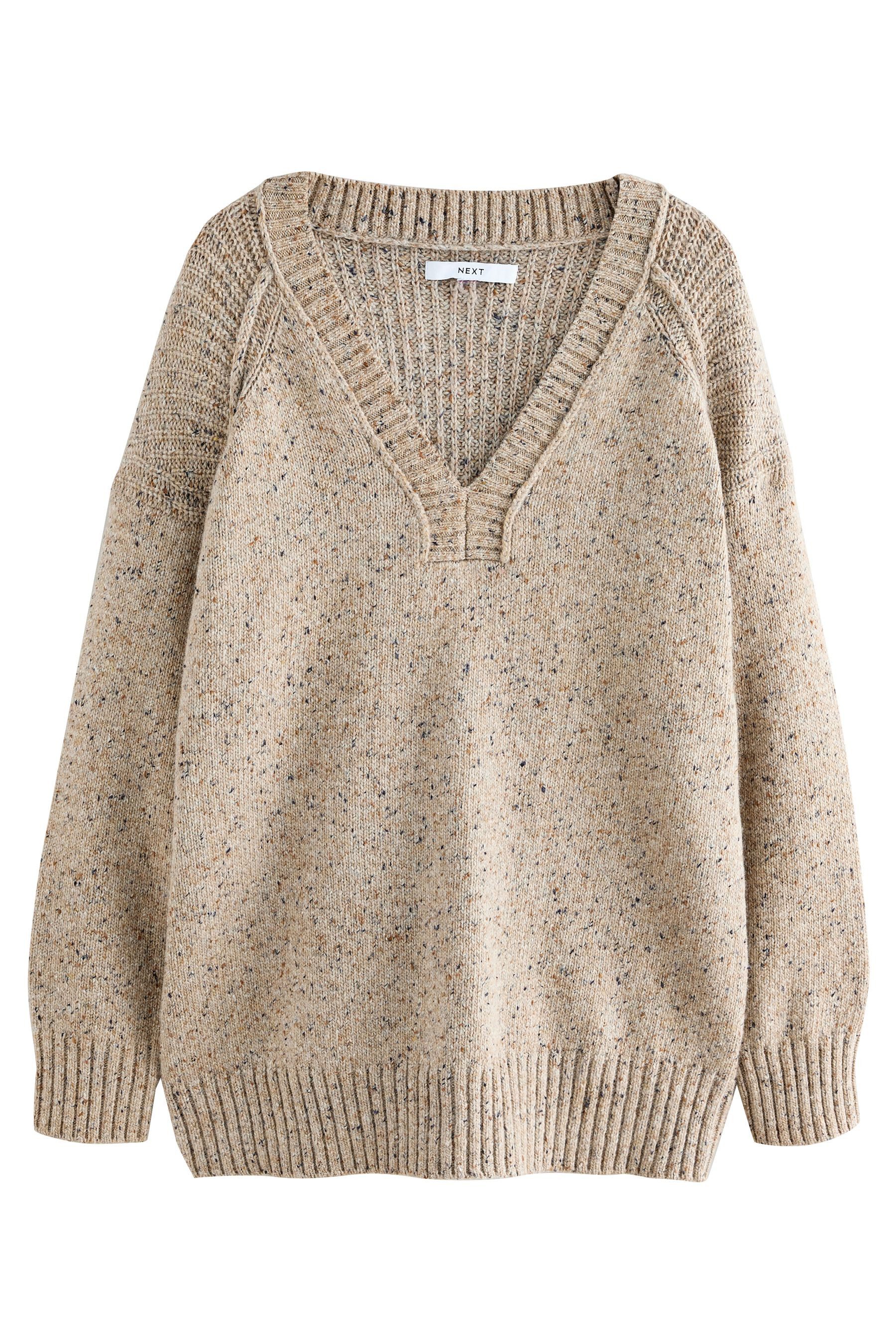 Next V-Ausschnitt-Pullover Längerer Pullover mit V-Ausschnitt günstig online kaufen
