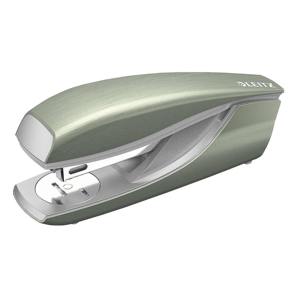mit integriertem NeXXt Style, Entklammerer 5562 LEITZ Seladon Heftgerät grün gebürstete Oberfläche,