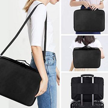 Aoucheni Kosmetikkoffer Kosmetiktasche Portable Reise Make Up Tasche, Schwarz, Waterproof, Vibration Resistant