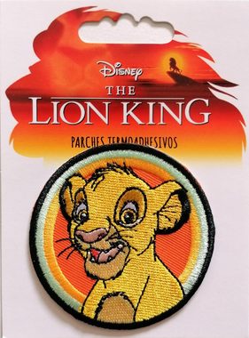 Disney Aufnäher Bügelbild, Aufbügler, Applikationen, Patches, Flicken, zum aufbügeln, Polyester, König der Löwen Simba Button   - Größe: 6 x 6 cm