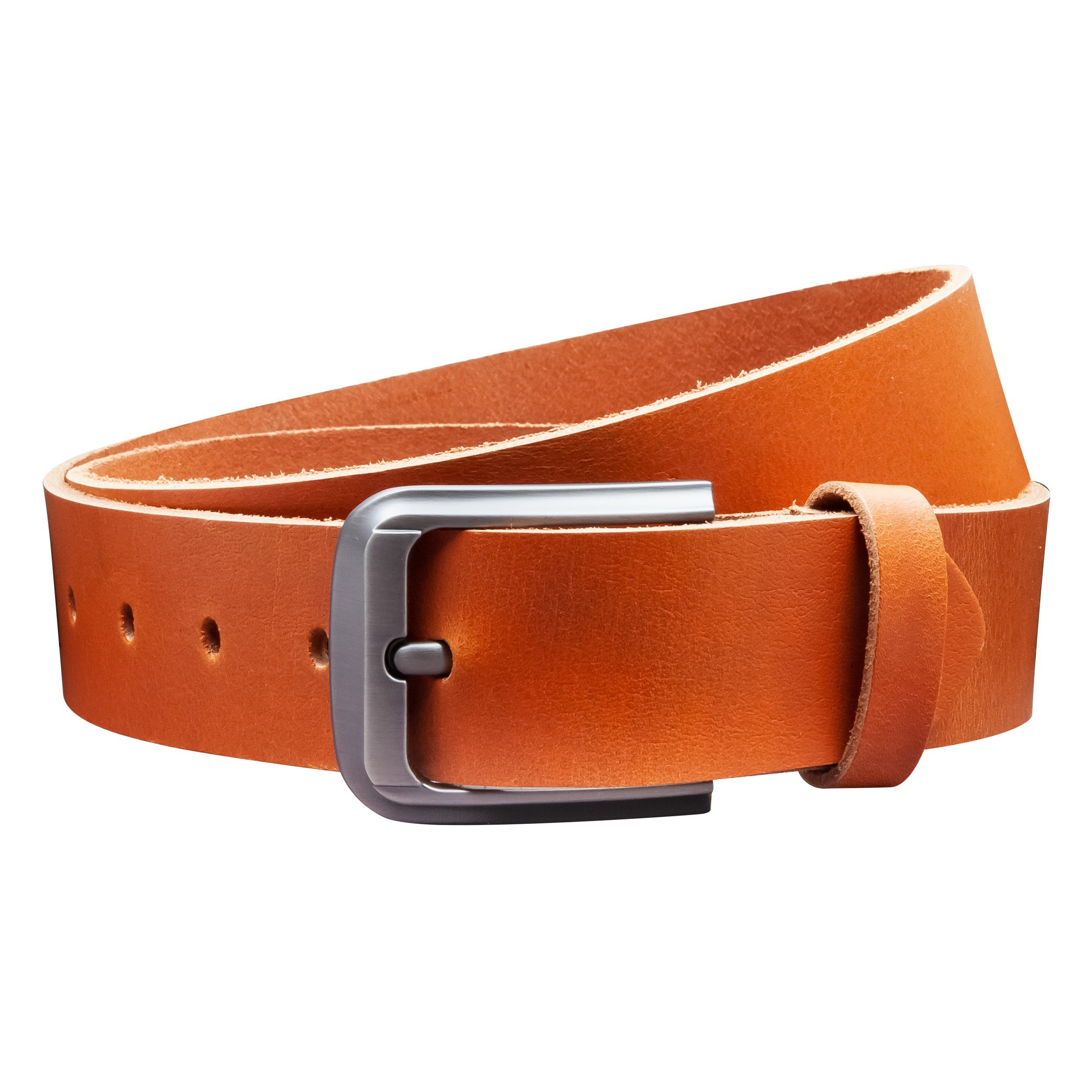COLOGNEBELT Ledergürtel OM55-VL-Cognac MADE IN GERMANY, Cognac Kürzbar, 100 % Echtleder, Aus einem Stück, Unisex