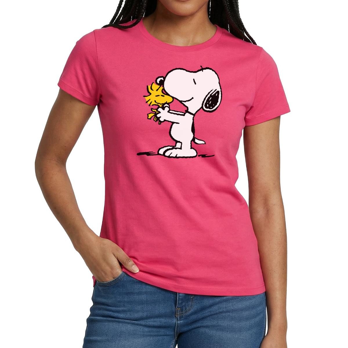 Spreadshirt T-Shirt Peanuts Snoopy Und Woodstock Frauen T-Shirt (1-tlg)