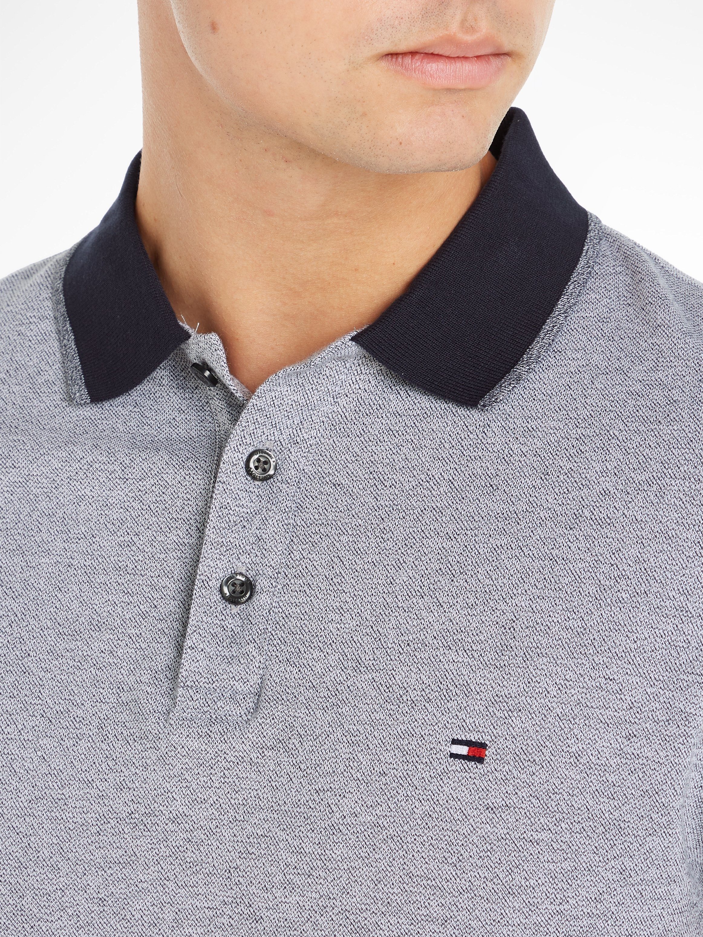 Tommy Hilfiger Poloshirt MOULINE TIPPED POLO White Sky Desert SLIM Mouline 