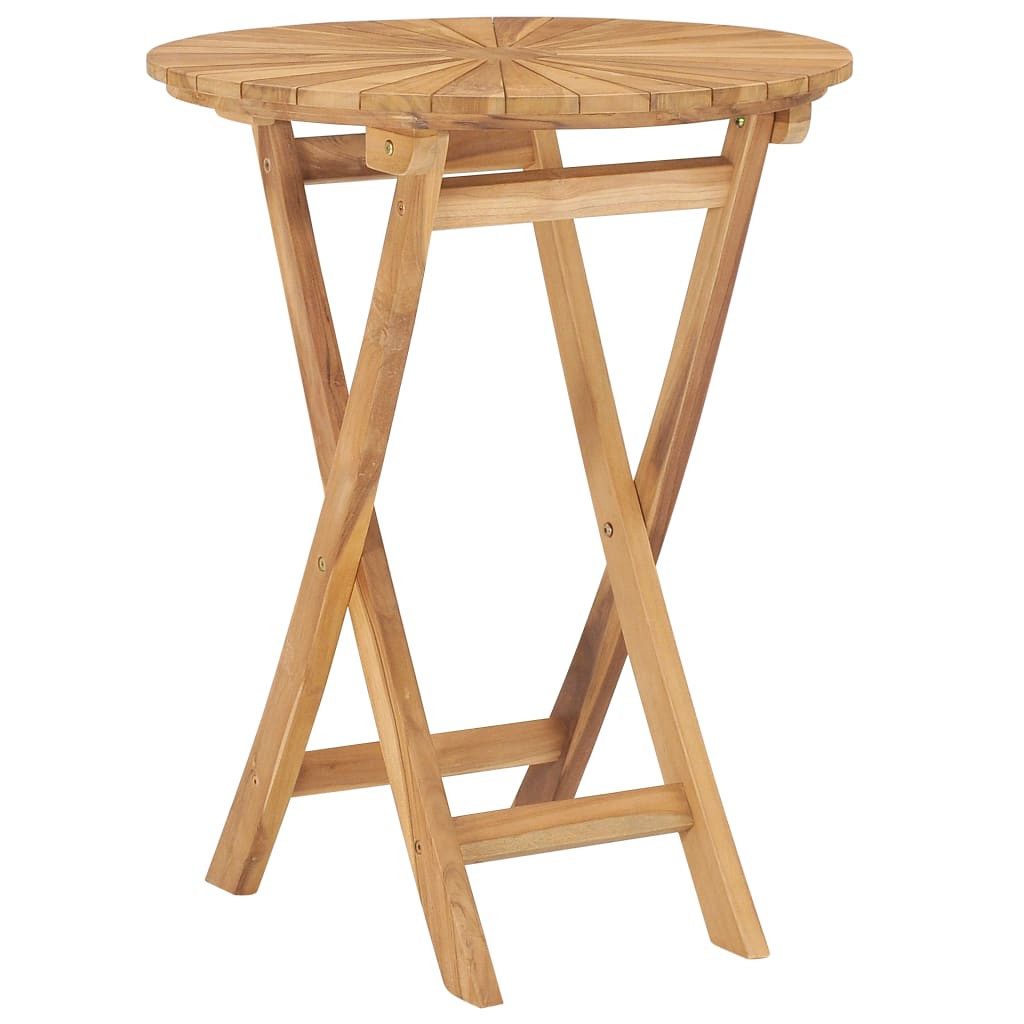 Gartentisch Klappbarer Gartentisch Ø 60 cm Teak Massivholz