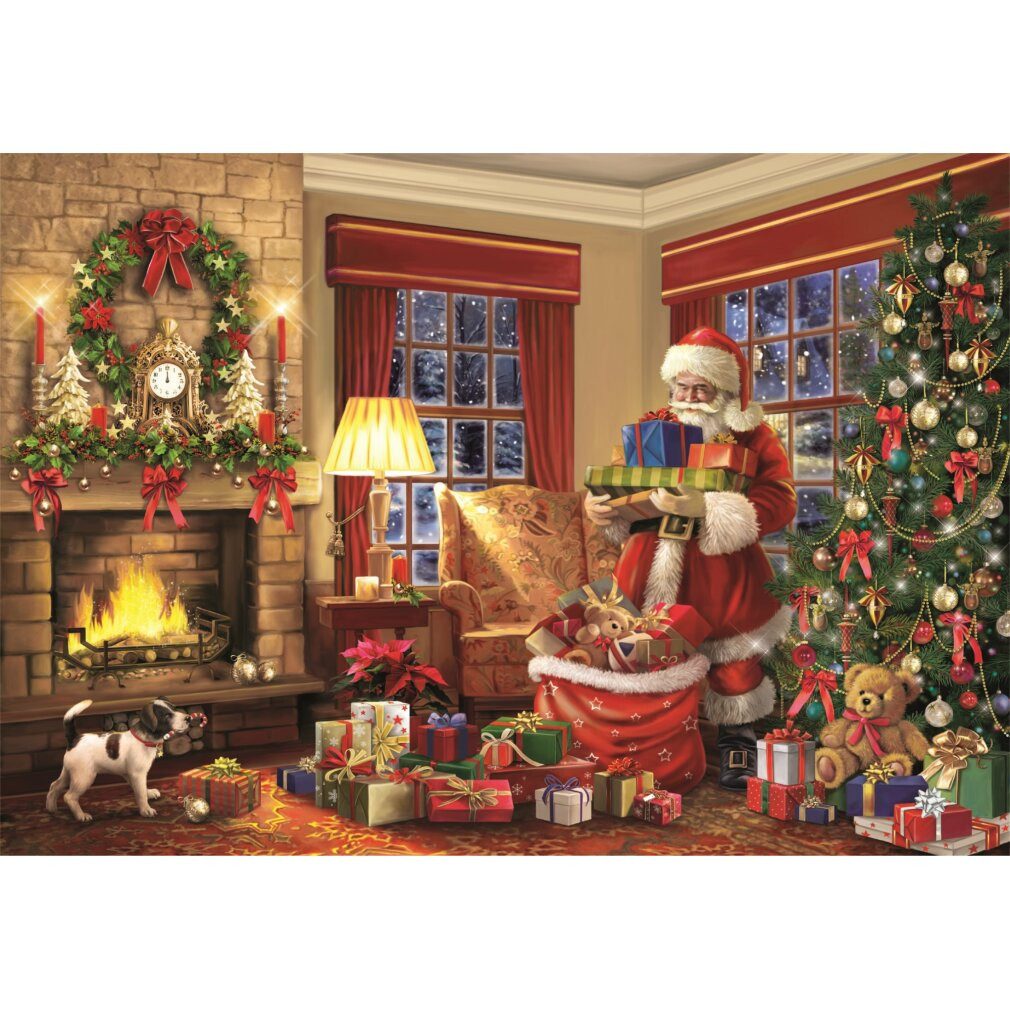 Clementoni® Puzzle CLEMENTONI Der Besuch des Weihnachtsmanns Puzzle 1000 Te günstig online kaufen
