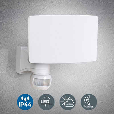 B.K.Licht Flutlichtstrahler Wandleuchte 20W 2.300lm 4.000K - BKL1290, LED fest integriert, Neutralweiß, Bewegungsmelder Außenleuchte Weiß IP44