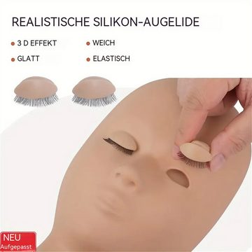 RefinedFlare Bandwimpern Ersatz-Augenlider für Mannequin-Kopf, 1 tlg., 3 Paar Wimpernverlängerungs-Augenlider für das Wimperntraining