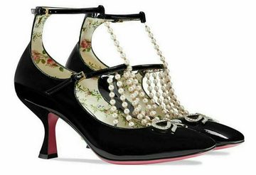 GUCCI GUCCI LIMITED 493483 T-STRAP PUMPS PERLS RENAISSANCE SCHUHE SHOES HIGH Sneaker Ballerinas