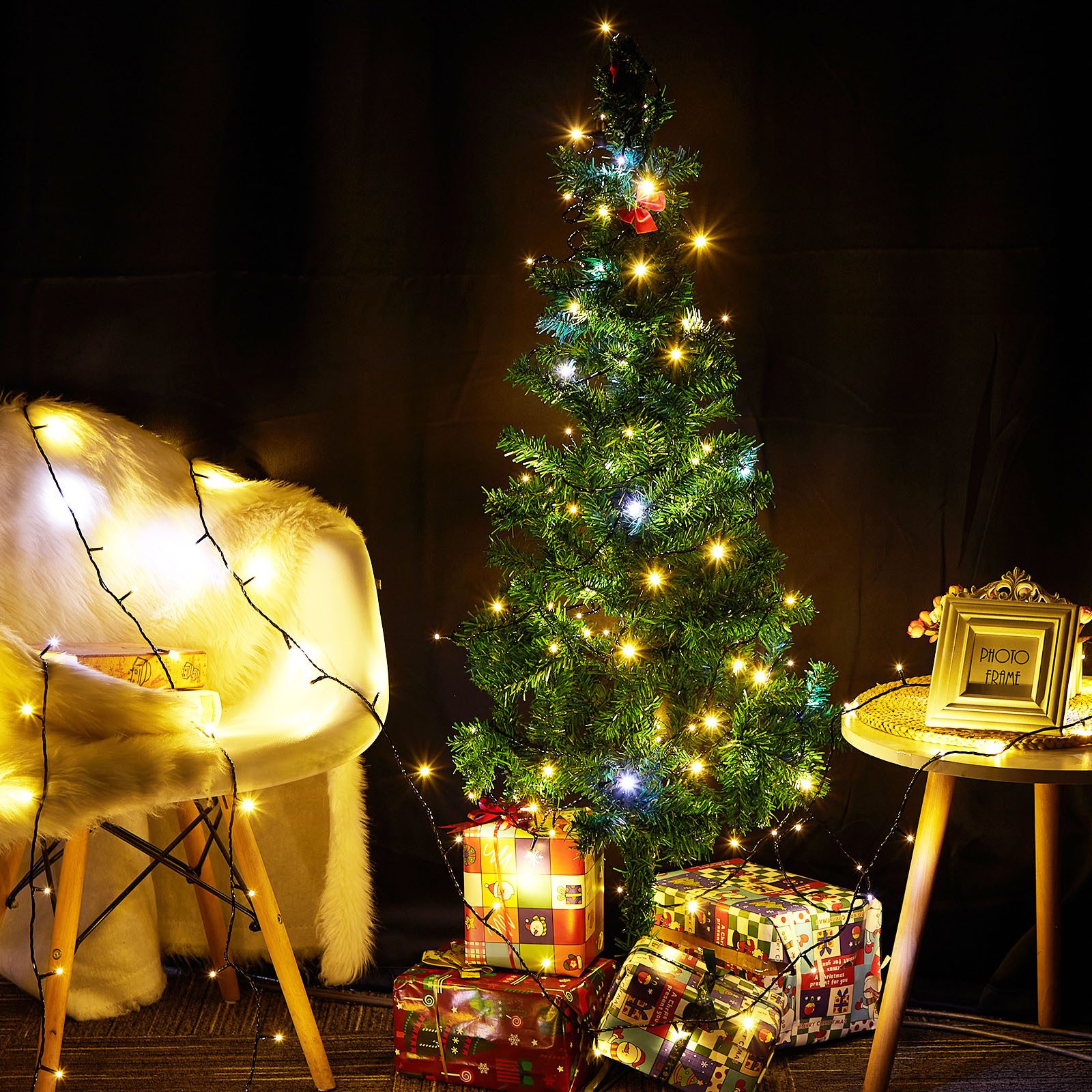 LED-Baummantel 20m LED Lichterkette for Außen Innen Party Weihnachten Garten Baum