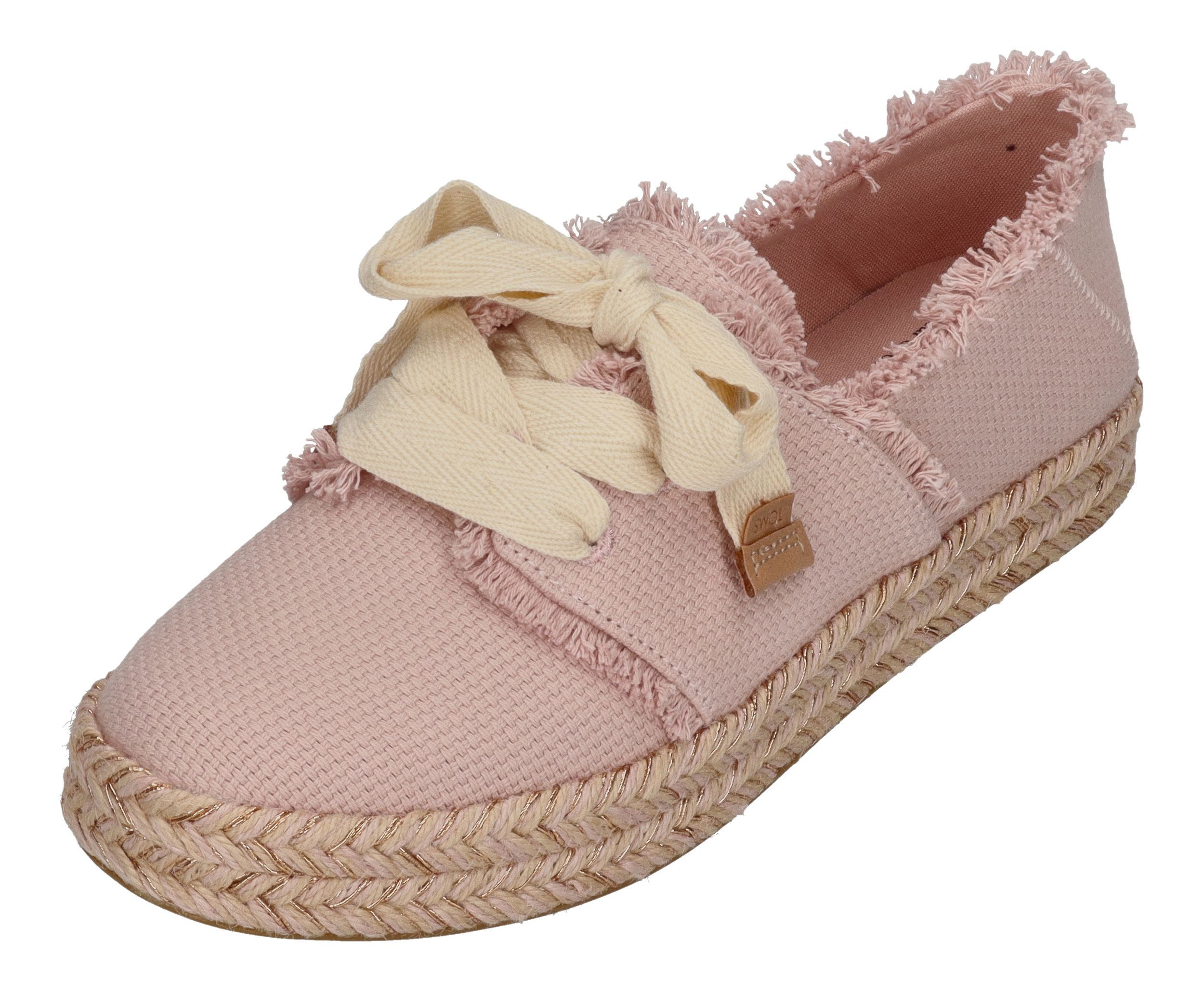TOMS CAROLINA LACE UP Espadrille Pale Rose Beachside