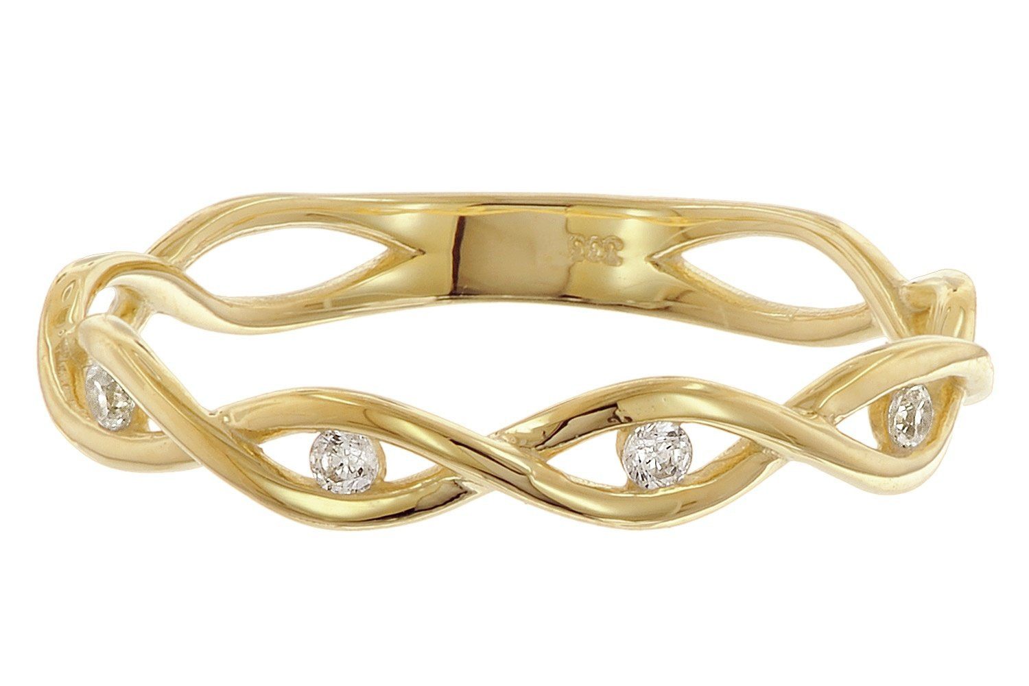 trendor Goldring Damen-Gold 333/8K mit Zirkonias