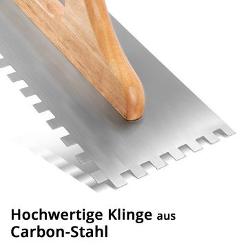 STAHLWERK Maurerkelle Zweihand-Glättekelle 140 x 500 mm (1-St) hochwertige Profi Carbon-Stahl Putzkelle / Traufel / Glattkelle