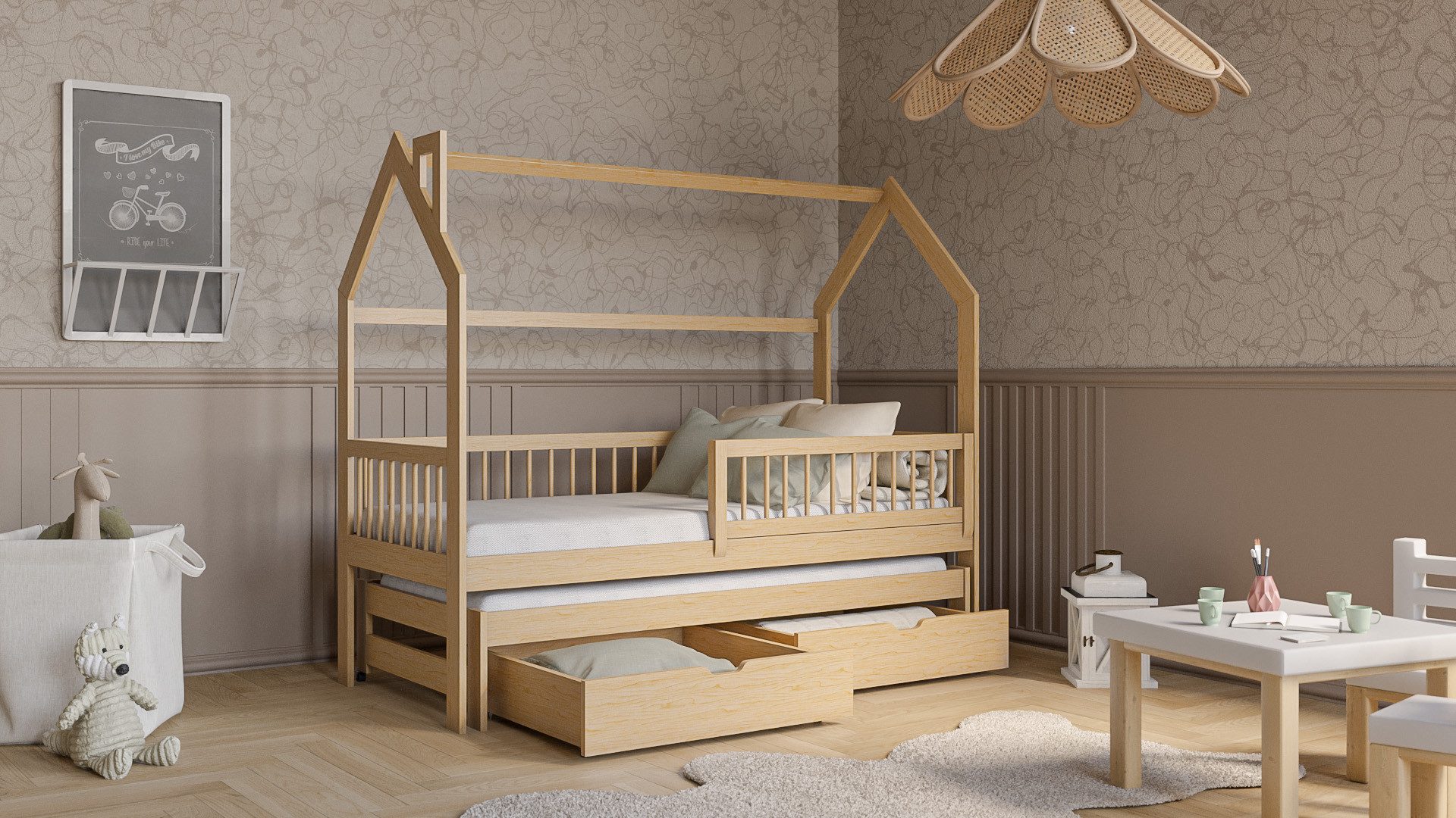 thematys Hausbett mit Ausziehbett Kinderbett und günstig online kaufen