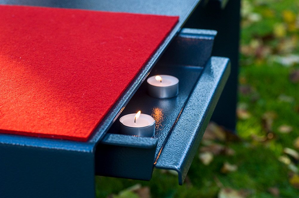 Simplaflex Gartenbank Wärmebank für 2 Personen mit Auszügen für Teelichter, 2er Sitzbank