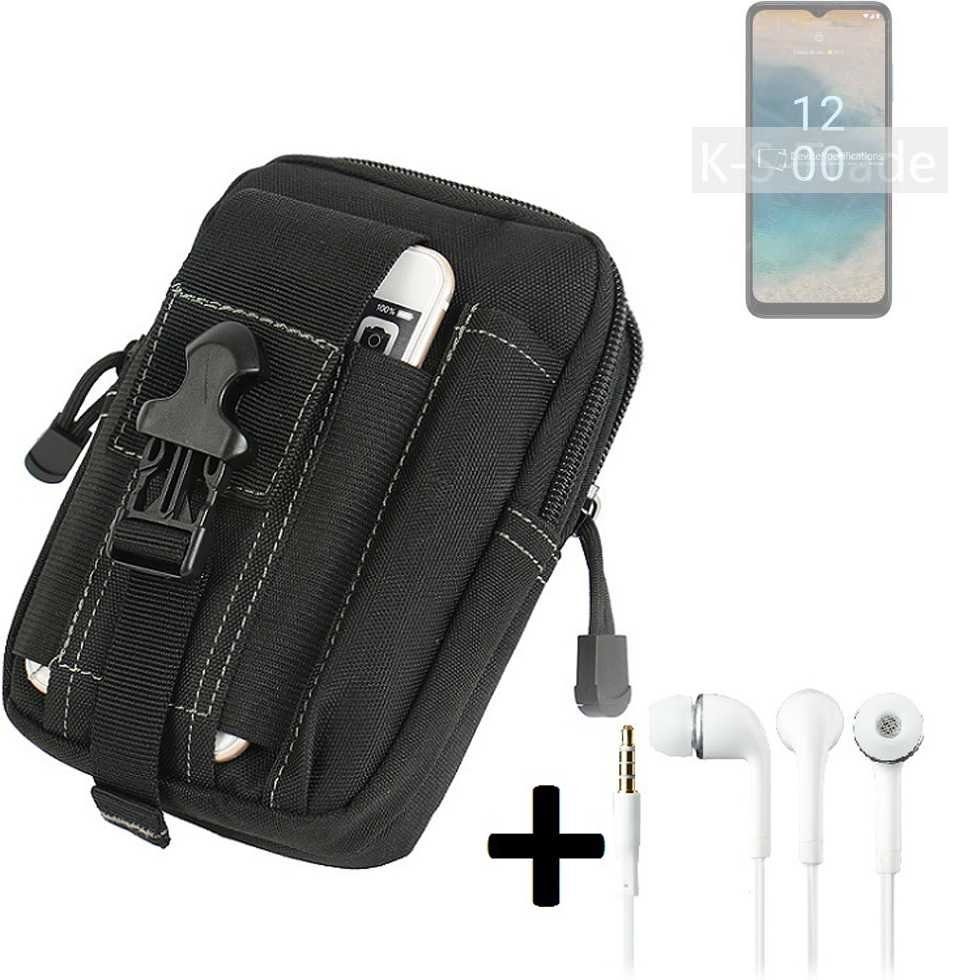 K-S-Trade Handyhülle für Nokia G22, Gürteltache + Kopfhörer Gürtel Tasche Holster Schutz Hülle