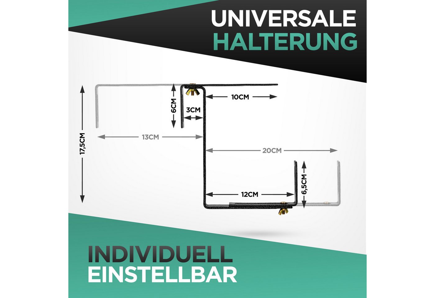 Thumbnail - Kamelio Blumenkastenhalter 1x Balkonkasten Halterung Blumenkasten verstellbar, bis 30 kg belastbar, 1-St., 2er Set