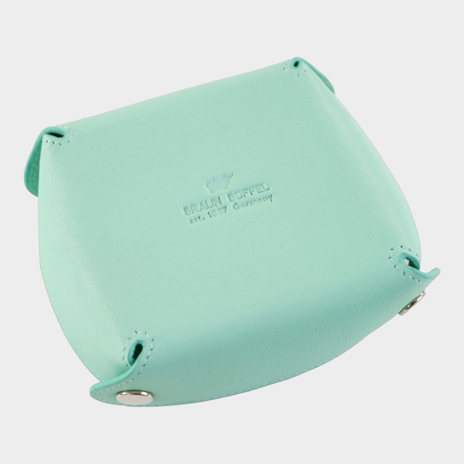 Braun Büffel Seidenschal Taschen Entleerer aquamarine
