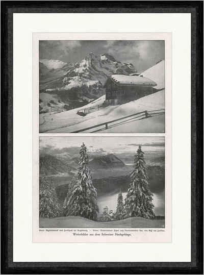 Kunstdruck Winterbilder aus dem Schweizer Hochgebirge 1909 Alpen F_Vintage 00264, (1 St)