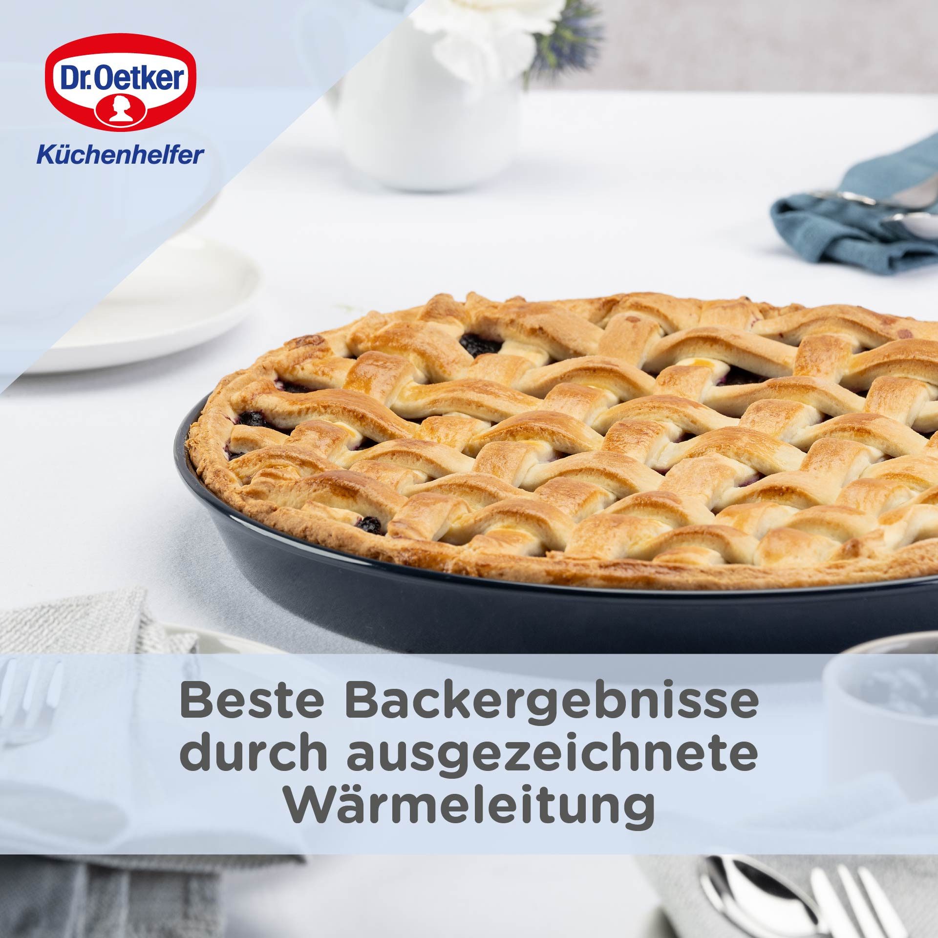 Dr. Oetker Küchenhelfer Kuchenblech Back-Liebe Emaille, 30 cm, Emaille, (1-St), Schnitt- & kratzfeste Backform mit Emaille & Antihaft-Beschichtung