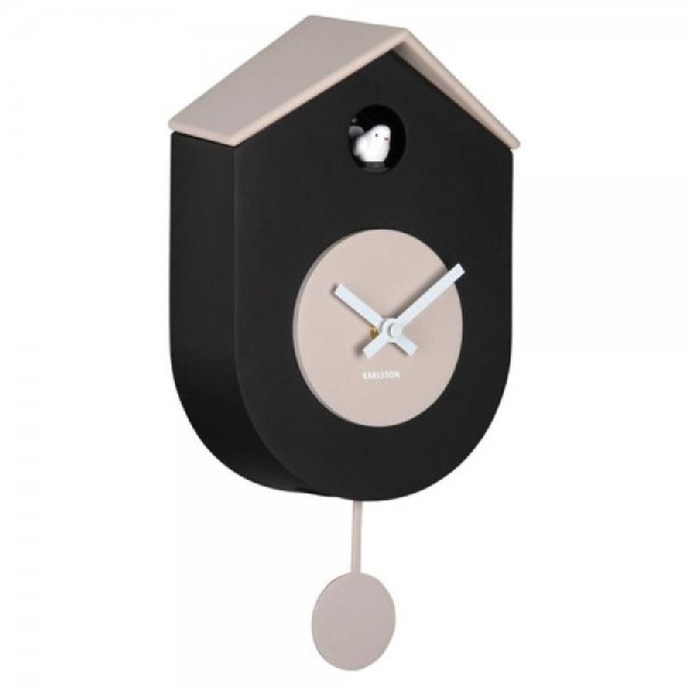 Karlsson Uhr Kuckucksuhr Wall Clock Grato Cuckoo Black Warm Grey günstig online kaufen