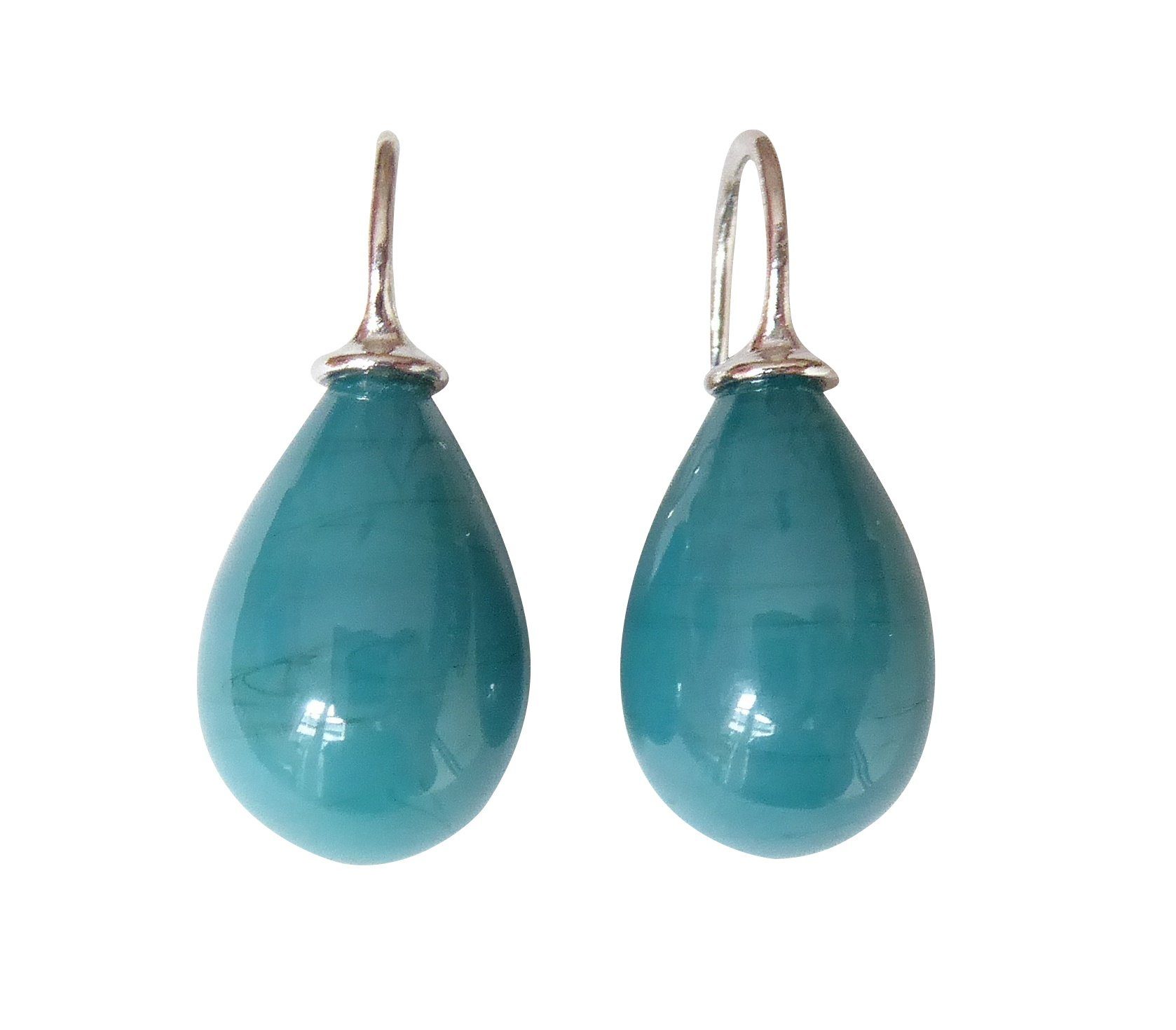 Paar Ohrhänger Lea lagune Sterlingsilber schöne Basic-Ohrringe