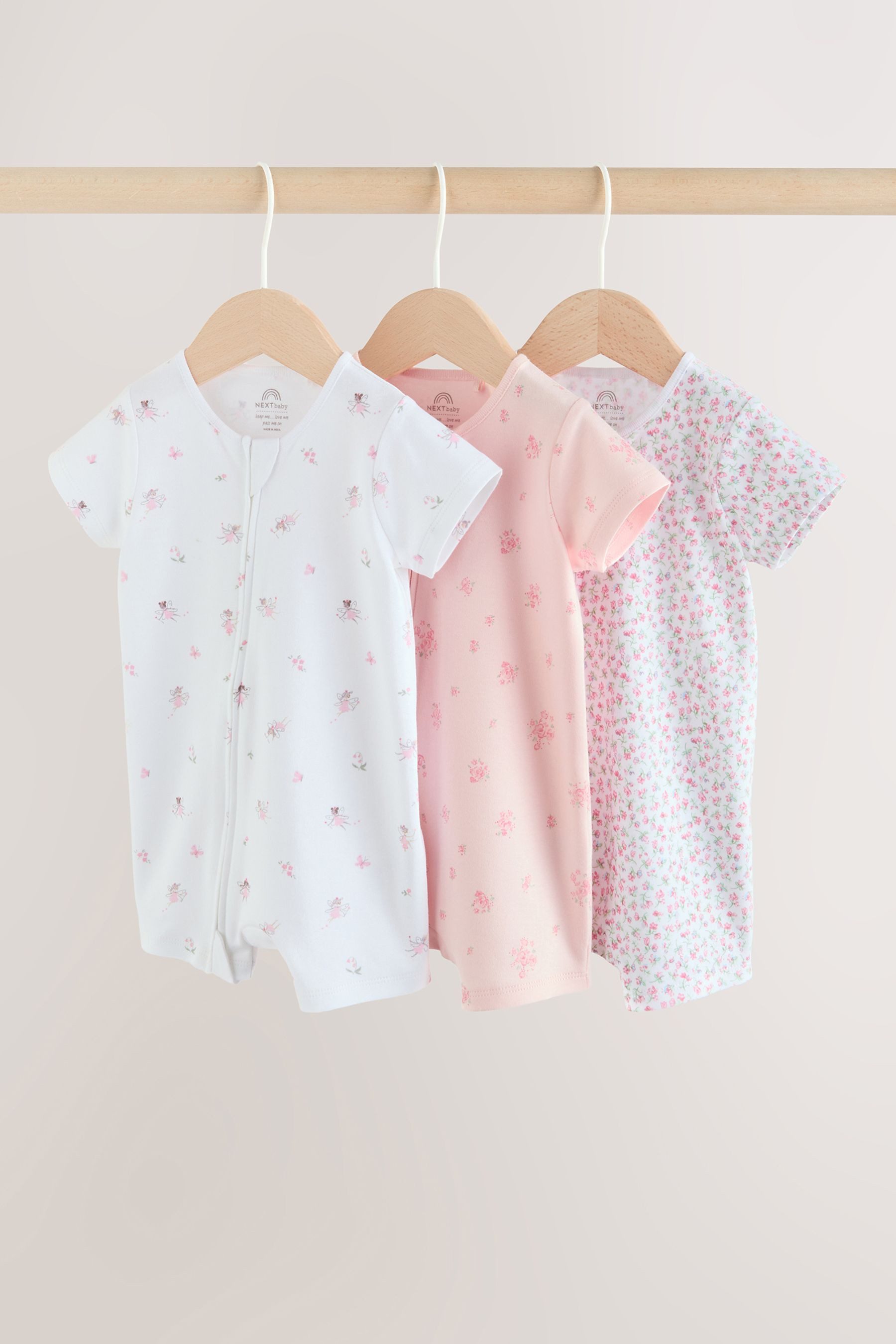 Next Strampler 3er-Pack Baby-Strampler, Zwei-Wege-Reißverschluss (3-tlg)