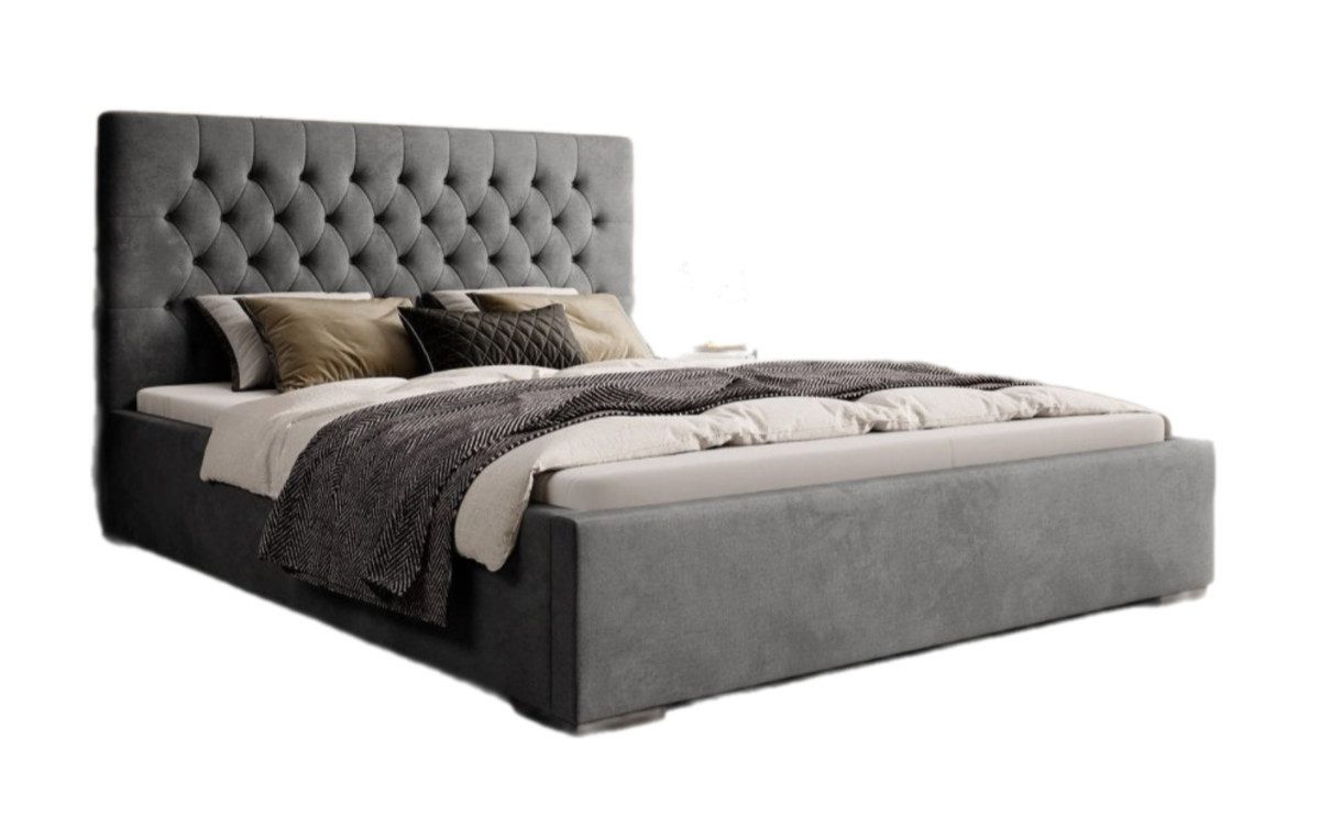 Luxusbetten24 Polsterbett Designer Polsterbett Chester, in Samtbezug mit Stauraum