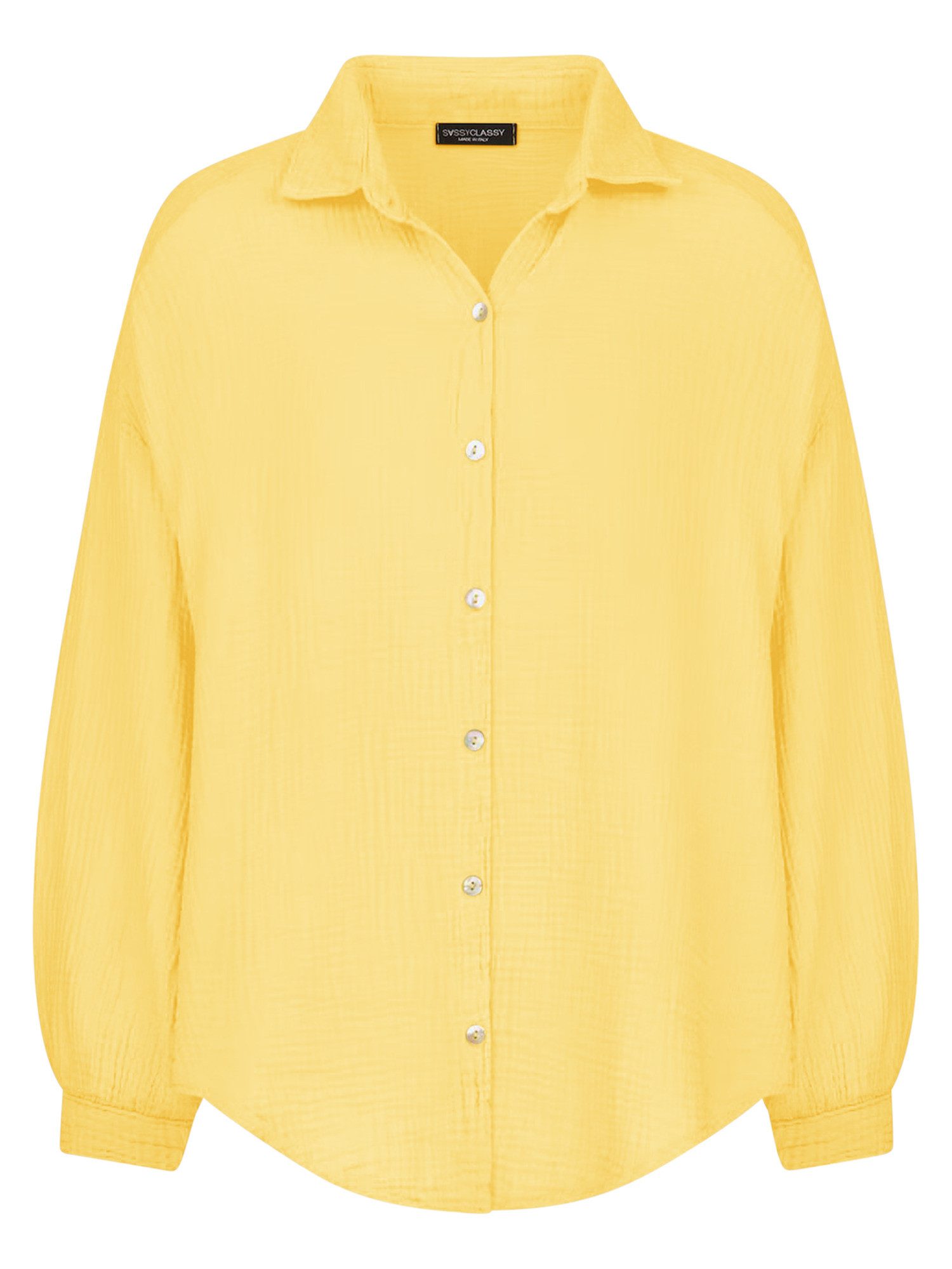 SASSYCLASSY Longbluse Oversize Musselin Bluse Damen günstig online kaufen