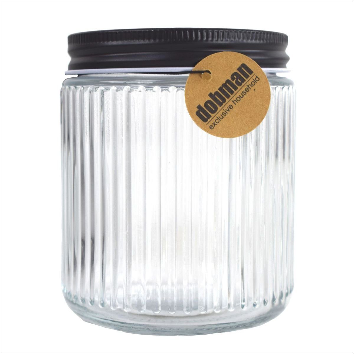 Marabellas Shop Vorratsglas Glas mit Deckel 3er-Set in Schwarz Vorratsgläser Set gestreift, Glas, Metall, gestreifte Glas-Optik