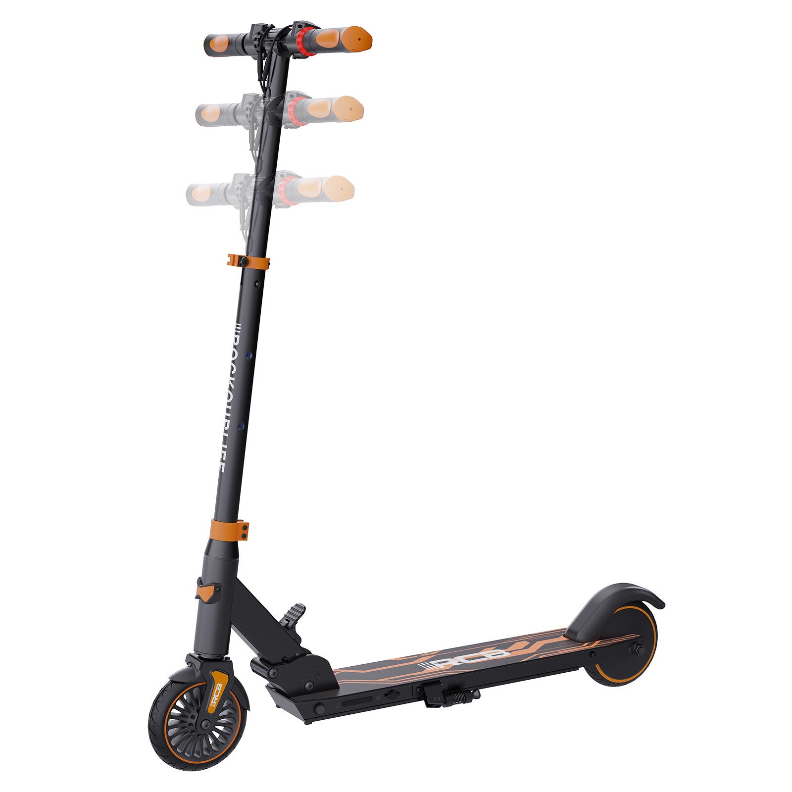 RCB TECH Elektro-Kinderroller R15 für Kinder und Jugendliche, max. 20 km/h, faltbarer Elektroroller