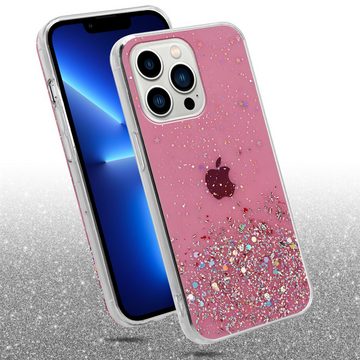 Cadorabo Handyhülle Apple iPhone 13 PRO MAX Apple iPhone 13 PRO MAX, Flexible TPU Silikon Handy Schutzhülle - Hülle - mit Glitzer