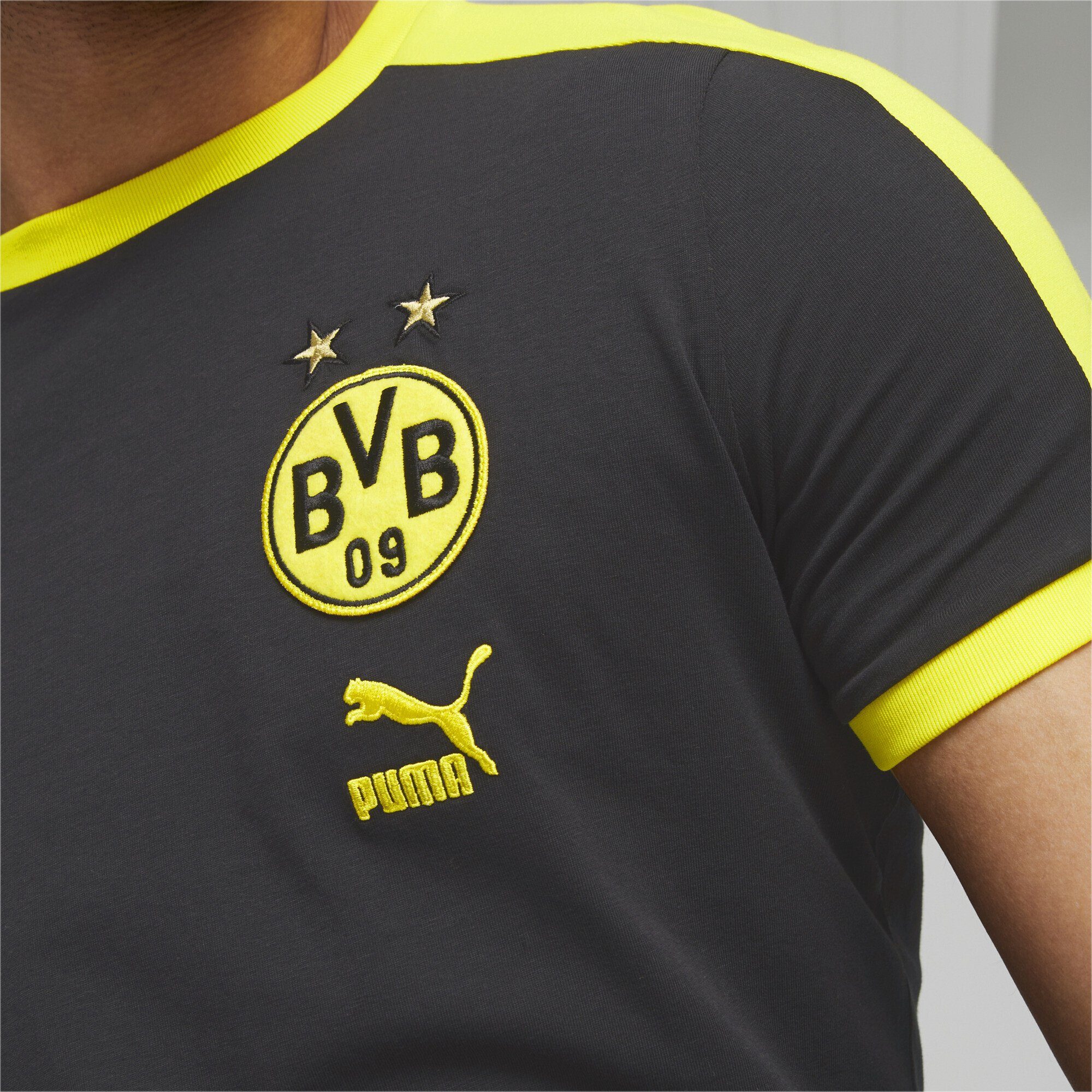 T-Shirt PUMA Black Borussia T-Shirt Dortmund Herren T7 ftblHeritage