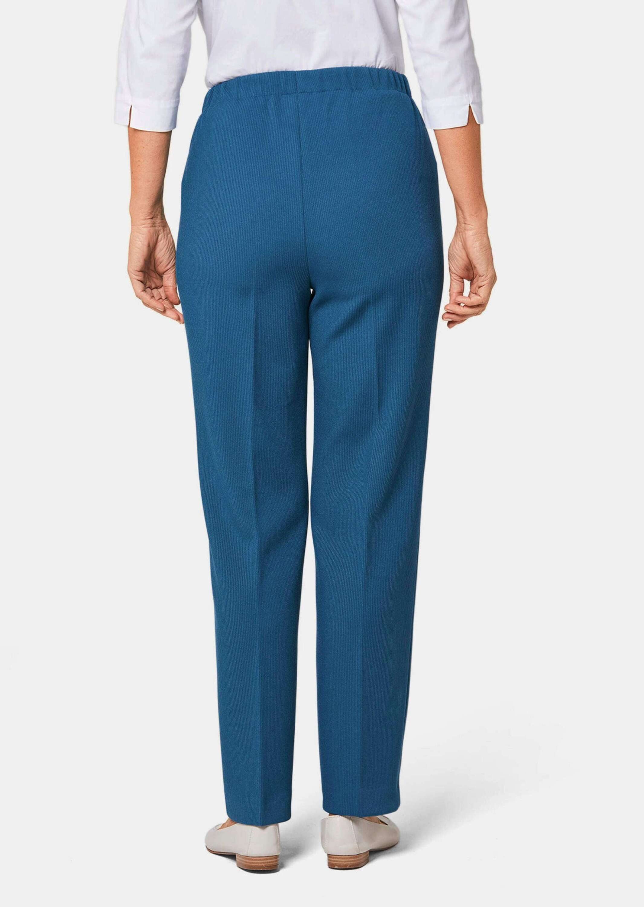 GOLDNER Schlupfhose Kurzgröße: Rippenhose mit Biesen Bequeme Stretchhose mit Schlupfbund und Knöchellänge – Bild 2 von 4