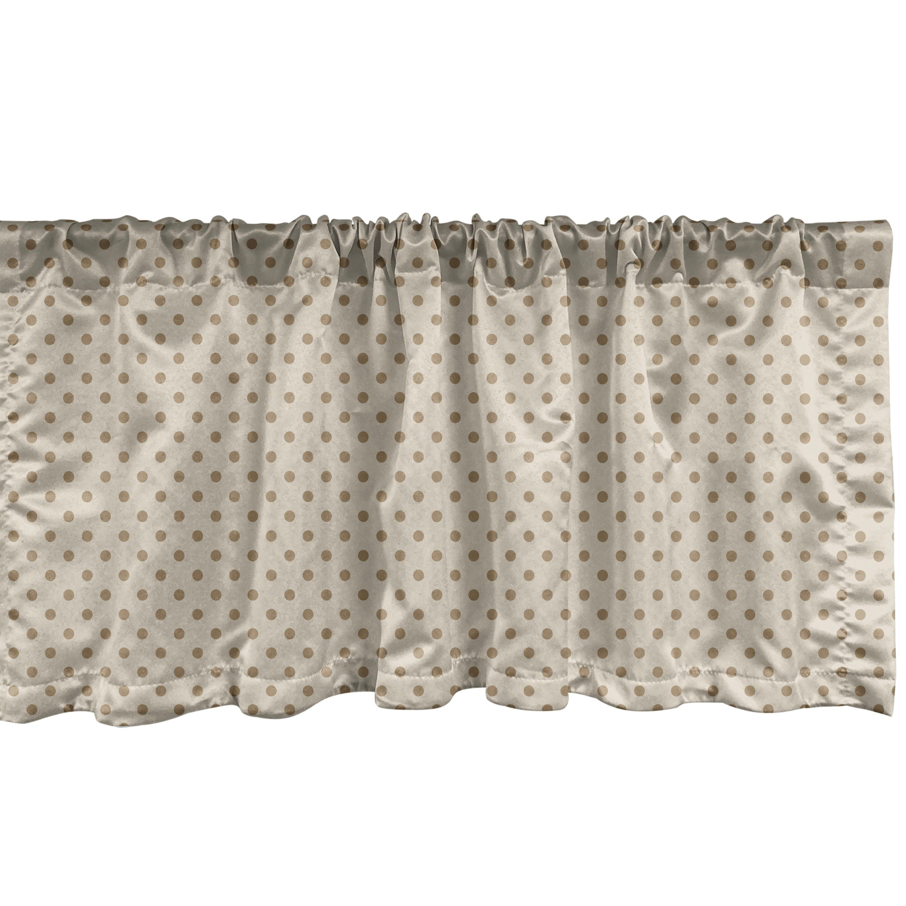 Scheibengardine Vorhang Volant für Küche Schlafzimmer Dekor mit Stangentasche, Abakuhaus, Microfaser, Beige Tupfen-Classic Retro-Druck