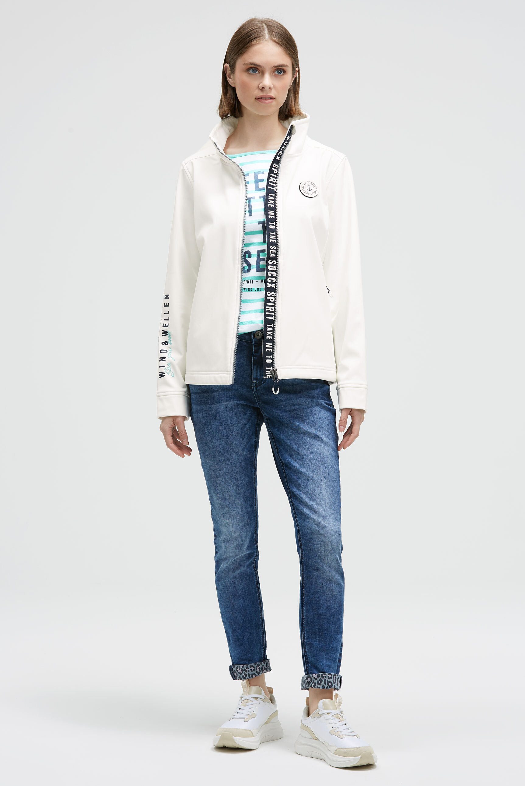 SOCCX Softshelljacke mit Stehkragen