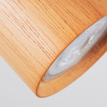 hofstein Deckenleuchte moderne Deckenlampe aus Metall/Holz in Weiß/Natur, ohne Leuchtmittel, Deckenleuchte mit verstellbaren Strahlern, 3x GU10, ohne Leuchtmittel