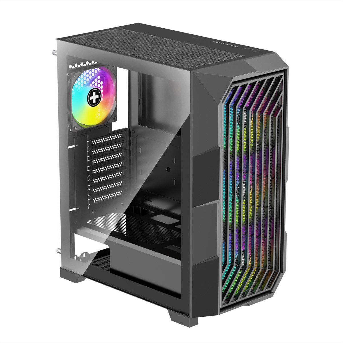 Xilence PC-Gehäuse Xilent Breeze II ATX PC-Gehäuse schwarz, X812.ARGB Gaming ATX PC Case, XG181