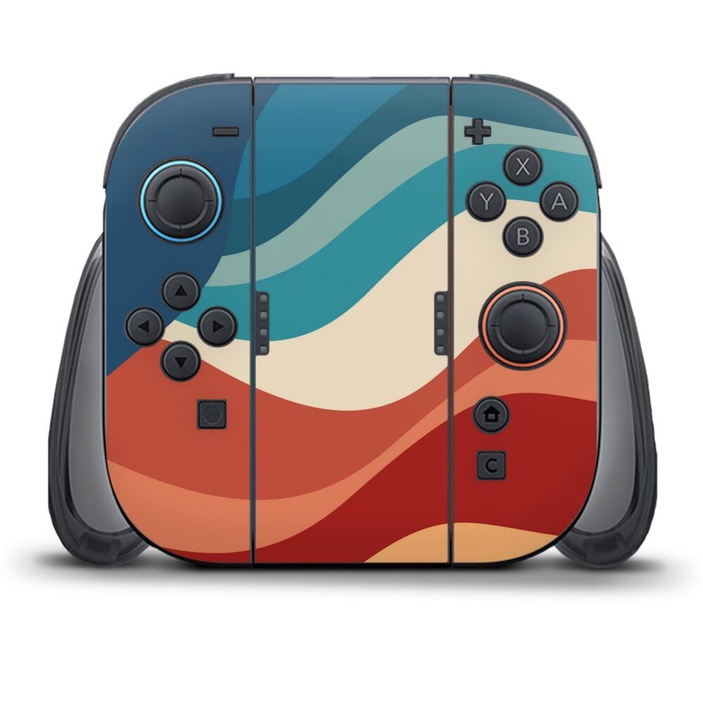 DeinDesign Konsolen-Cover Welle Farbverlauf Farbe Colour Waves, Nintendo Switch 2 Controller Skin Aufkleber Sticker Folie