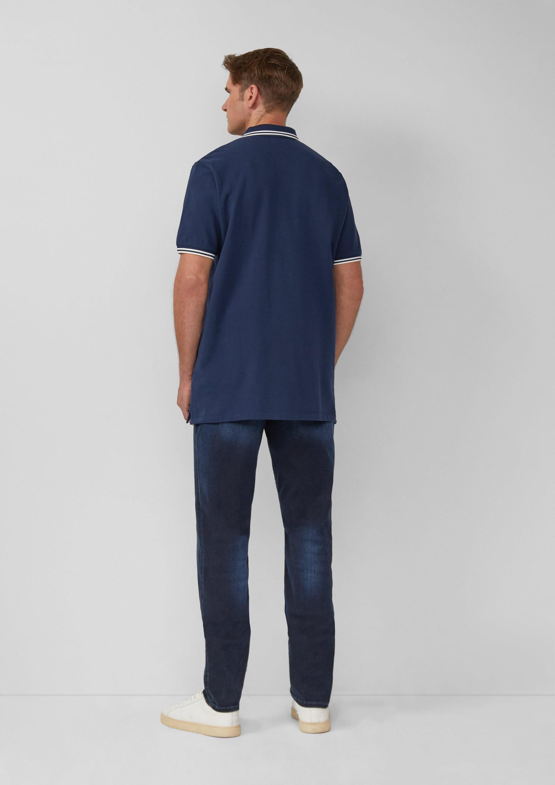 s.Oliver Kurzarmshirt Polo-Shirt Piqué-Poloshirt mit Kontrastdetails und Logo