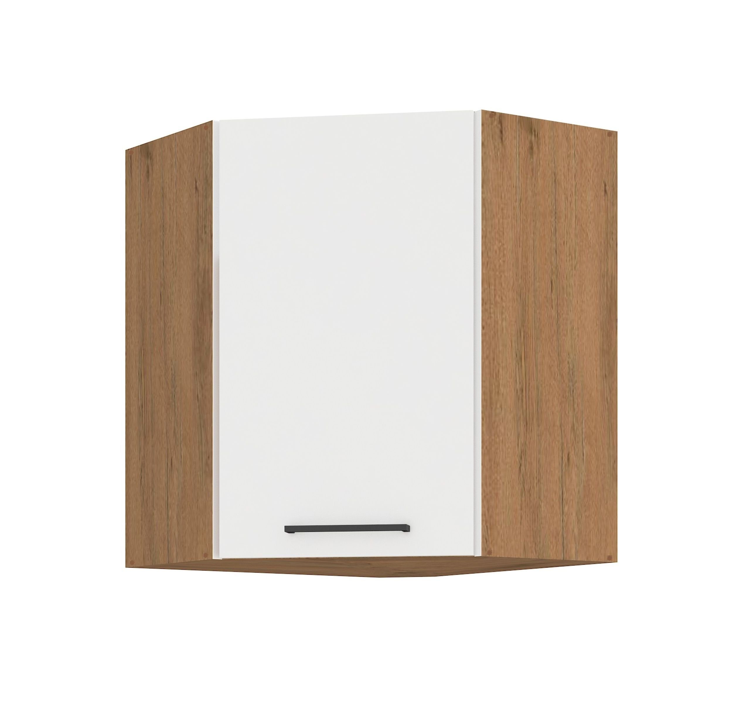 Küchen-Preisbombe Eckhängeschrank 60x60 Küche Vigo Hochglanz weiß Eiche Lancelot Küchenzeile Küchenblock