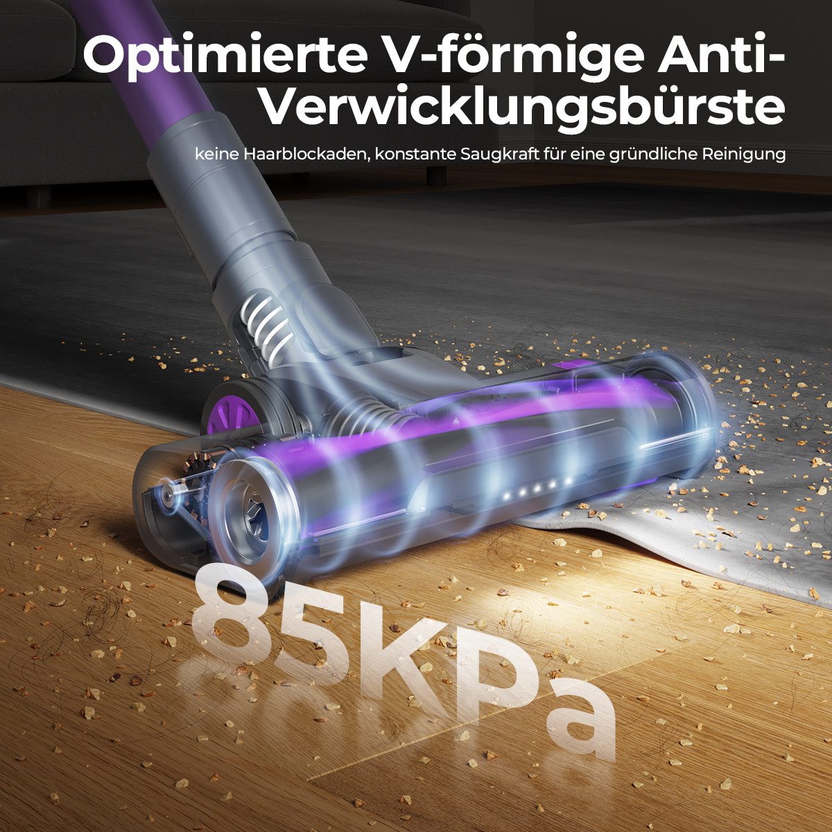 Redkey Hand-und Stielstaubsauger 2026 AkkuStaubsauger 85000Pa/500W/100 Akku-Hand-und Stielstaubsauger, 500 W, mit Beutel, Ultraleiser, kabelloser Stabstaubsauger mit intelligentem Display
