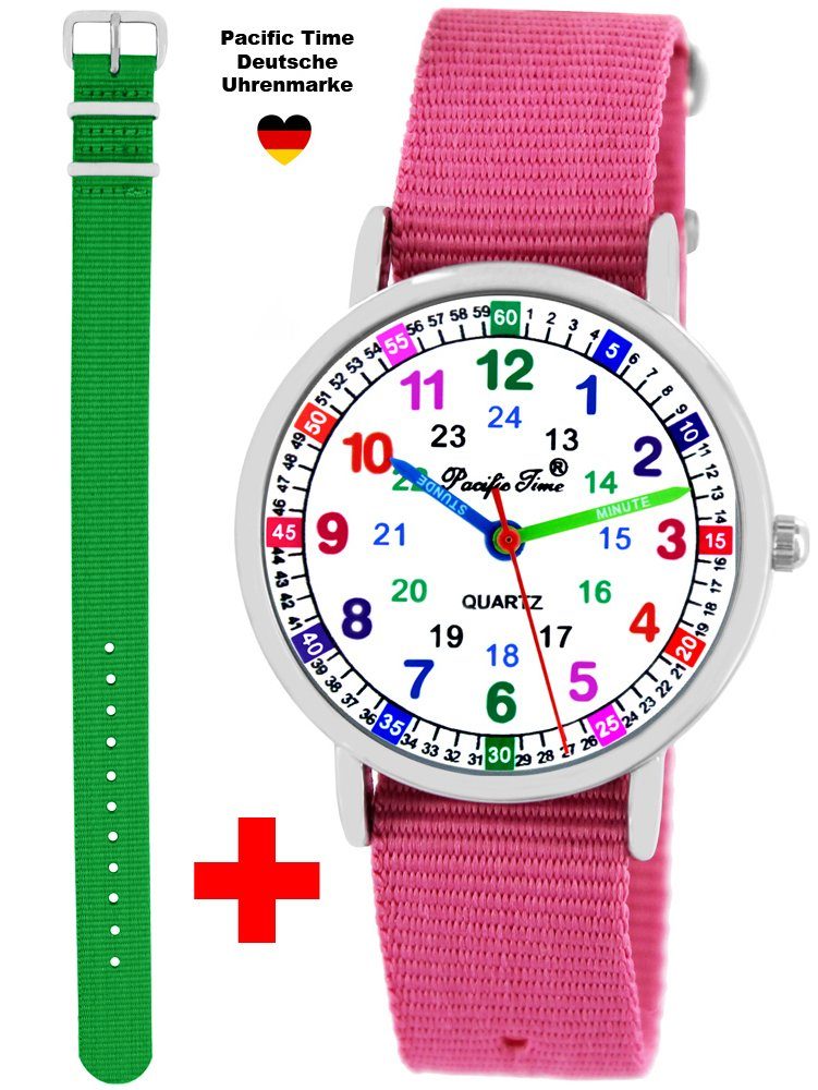 Design Versand Armbanduhr Match Wechselarmband, Quarzuhr Kinder - Mix Lernuhr Time Gratis Set und Pacific