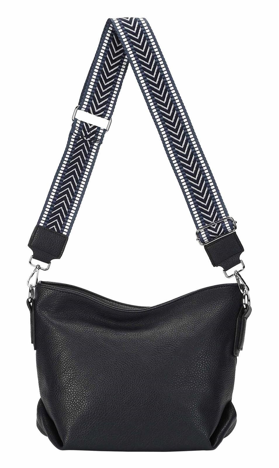 ITALYSHOP24 Schultertasche Damen Tasche Shopper HOBO Cross Over Body Bag Umhängetasche Weekender, große 3xFach geteiltes Hauptfach, Freizeit Abend Urlaub, Leder Optik