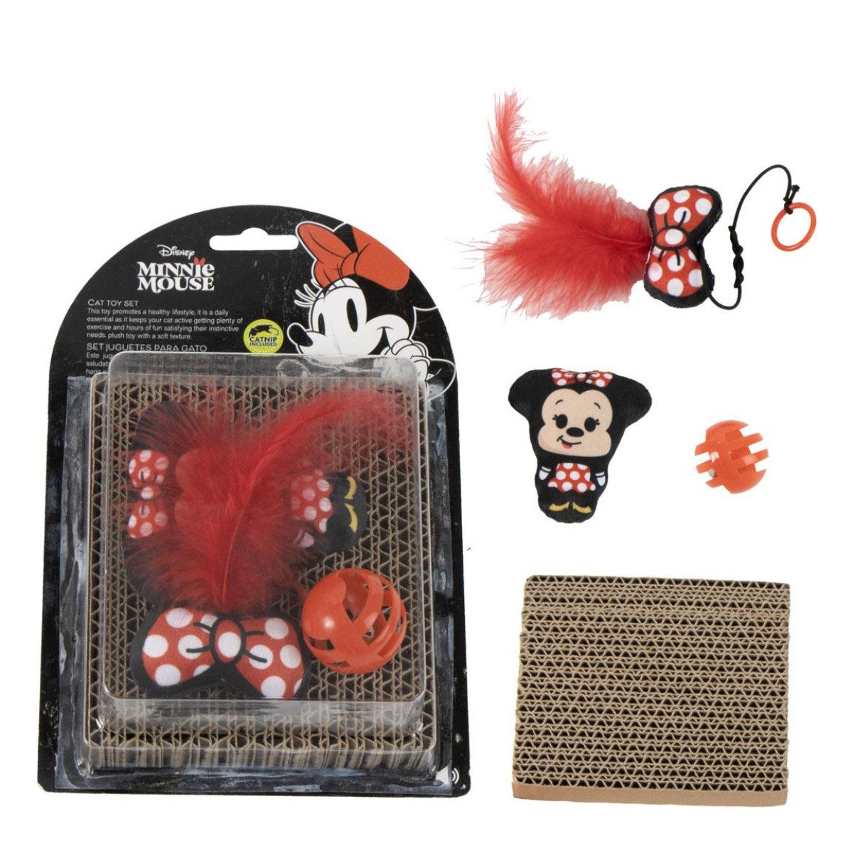 Disney Minnie Mouse Tier-Aktivitätsspiel Katzen Spielzeug Set mit Lizenzmotiv