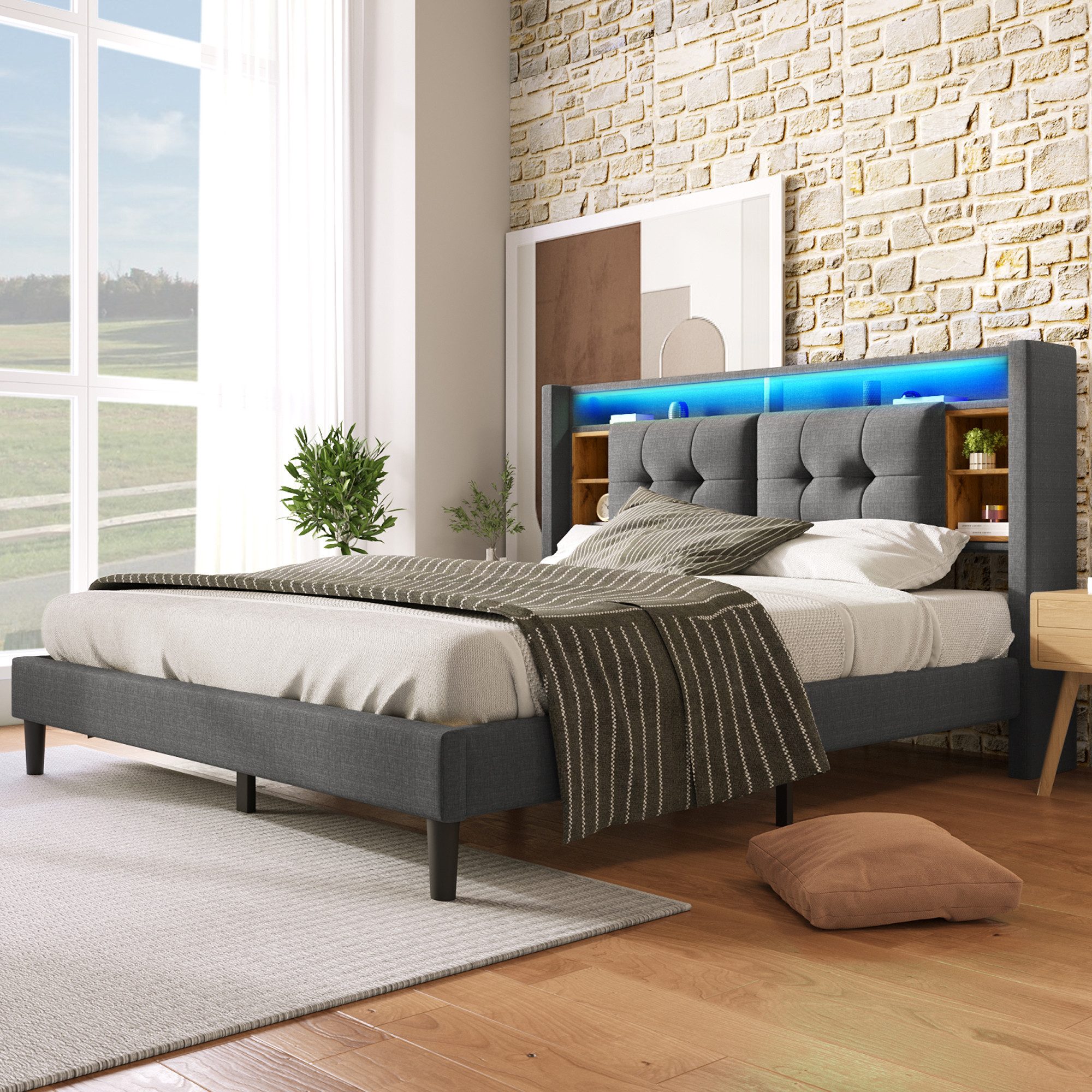 BlingBin Polsterbett Bett (mit LED-Beleuchtung, 160x200 günstig online kaufen