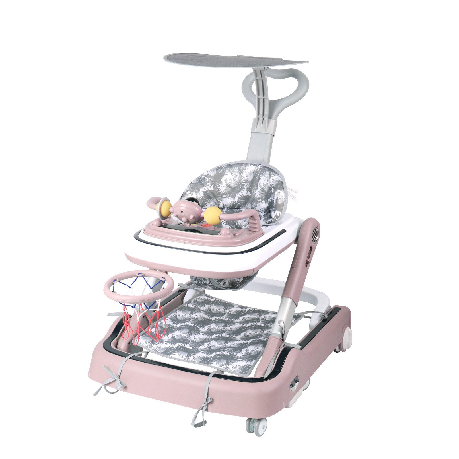 JEOBEST Lauflernhilfe 2 in1 Babywalker Spiel- und Lauflernwagen, Mini Baske günstig online kaufen