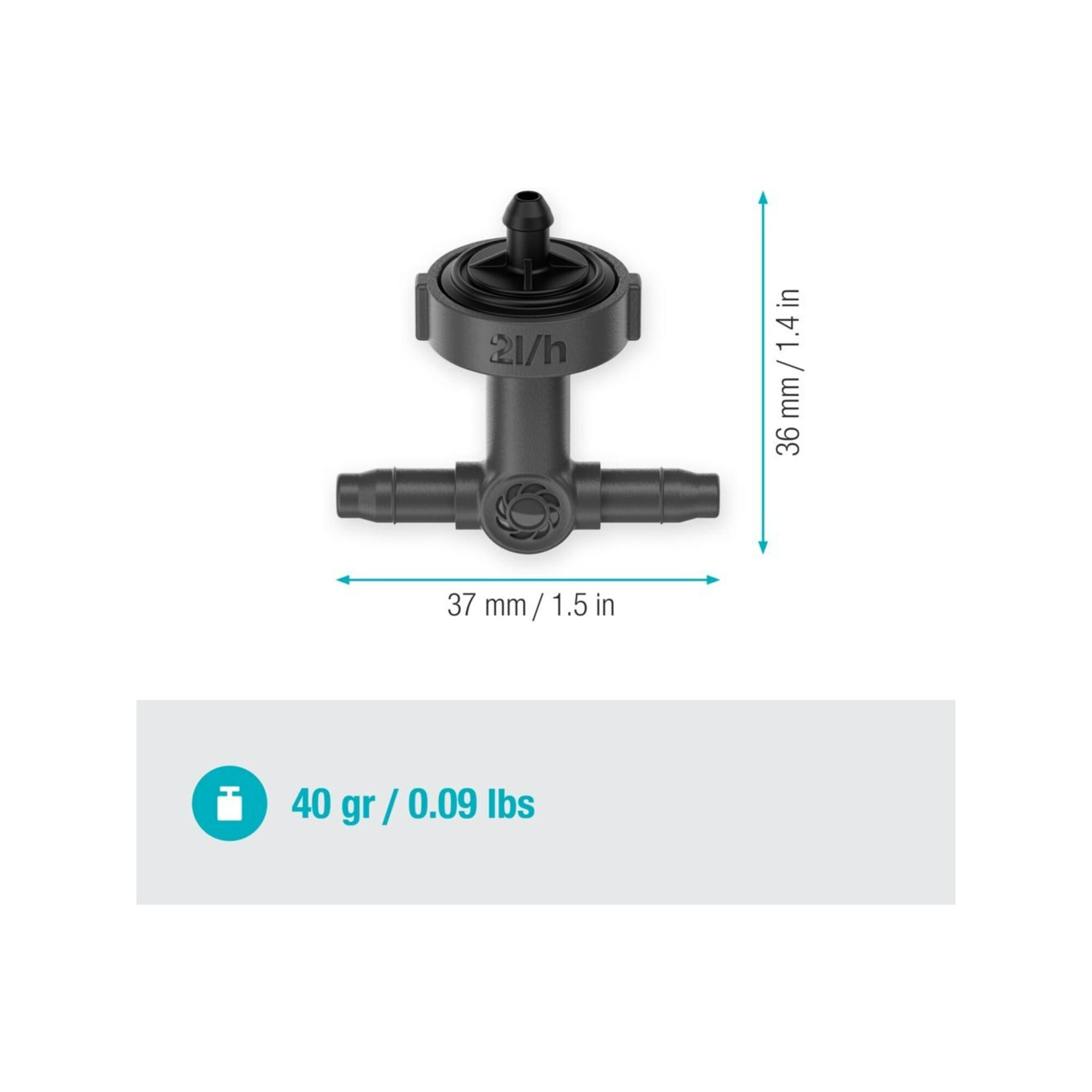 GARDENA Tropfschlauch Gardena Micro-Drip-System Reihentropfer druckausgleichend 2 l/h - Inha