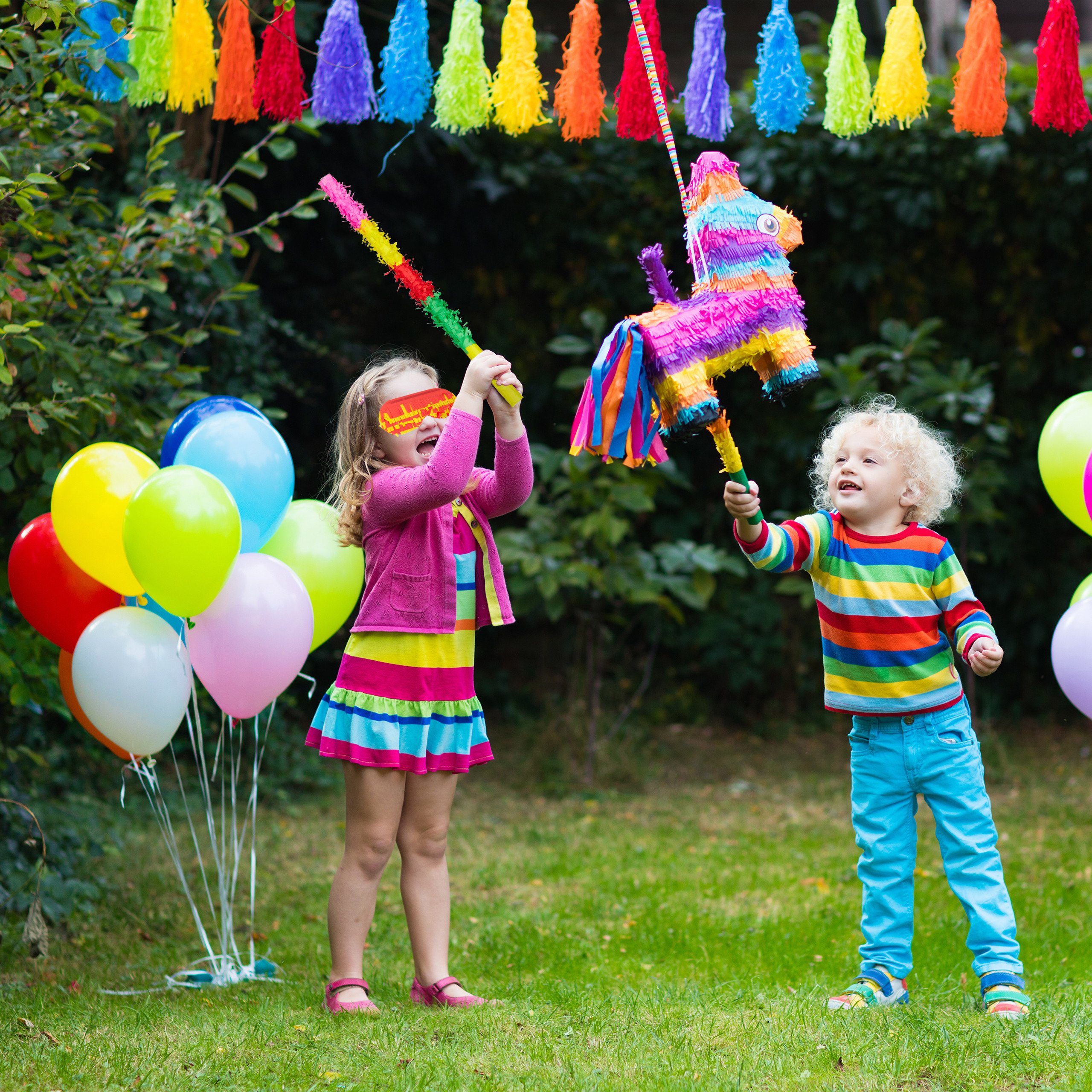 relaxdays Pinata 10 x Pinata Zubehör Set